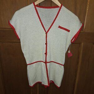 St. John Women's Santana Knit Top and Skirt Size 10 White and Red NWT